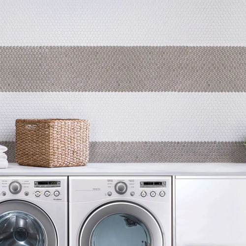 360° Pumice 3/4" Penny Round Matte Glazed Porcelain Mosaic