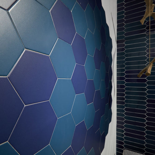 Block Azul 6" Hexagon Matte Glazed Porcelain
