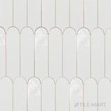 Feathers White Ice 3X12 Bright Ceramic