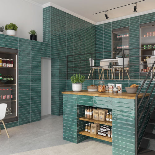 Zellige Emerald Green 2X16 Bright Ceramic