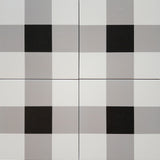 Studio Plaid White & Black 8X8 Matte Porcelain