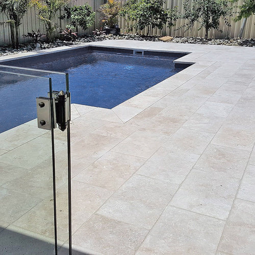 Ivory Premium Travertine 12X24 Filled And Honed