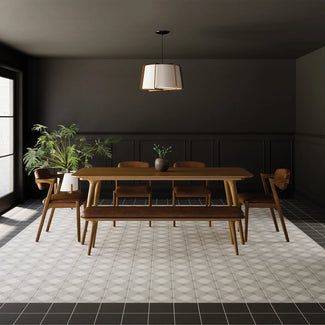 The Rothko decorative tile collection infuses spaces with an expressive, artistic aesthetic inspired by encaustic and bohemian influences. Its contemporary and eclectic charm makes it a perfect statement piece for walls and floor