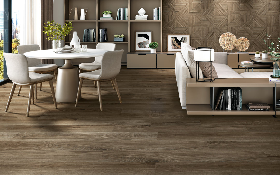 The Century Wood Look tile collection captures the warmth and natural beauty of wood with the durability of porcelain.  Designed for contemporary, farmhouse, bohemian, transitional, and rustic interiors