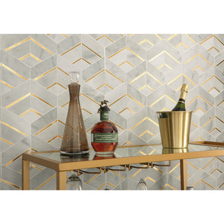 Embrace elegance with the Lavaliere tile, a perfect blend of stone and marble designed to elevate traditional, Scandinavian, Art Deco, and transitional spaces