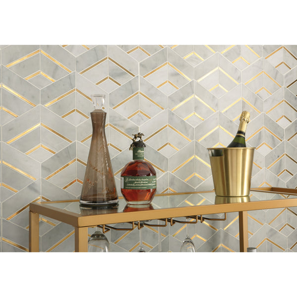 Embrace elegance with the Lavaliere tile, a perfect blend of stone and marble designed to elevate traditional, Scandinavian, Art Deco, and transitional spaces