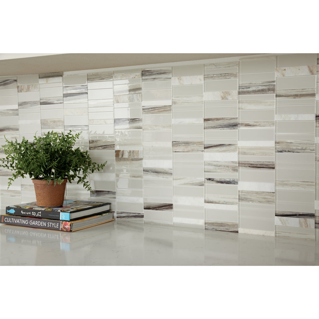 Transform your space effortlessly with SimplyStick Mosaix tile! Designed for ease and elegance, this stone-look tile blends beautifully into traditional, Mid-Century Modern, coastal, and transitional interiors