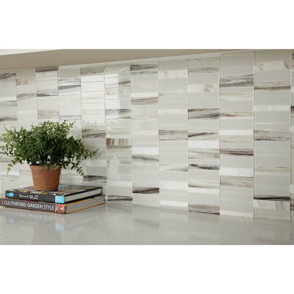 Transform your space effortlessly with SimplyStick Mosaix tile! Designed for ease and elegance, this stone-look tile blends beautifully into traditional, Mid-Century Modern, coastal, and transitional interiors
