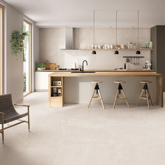 The Nordika tile collection features a refined concrete look, blending traditional, mid-century modern, and transitional styles. With its sleek texture and understated elegance, this collection adds a sophisticated, contemporary touch to any space.