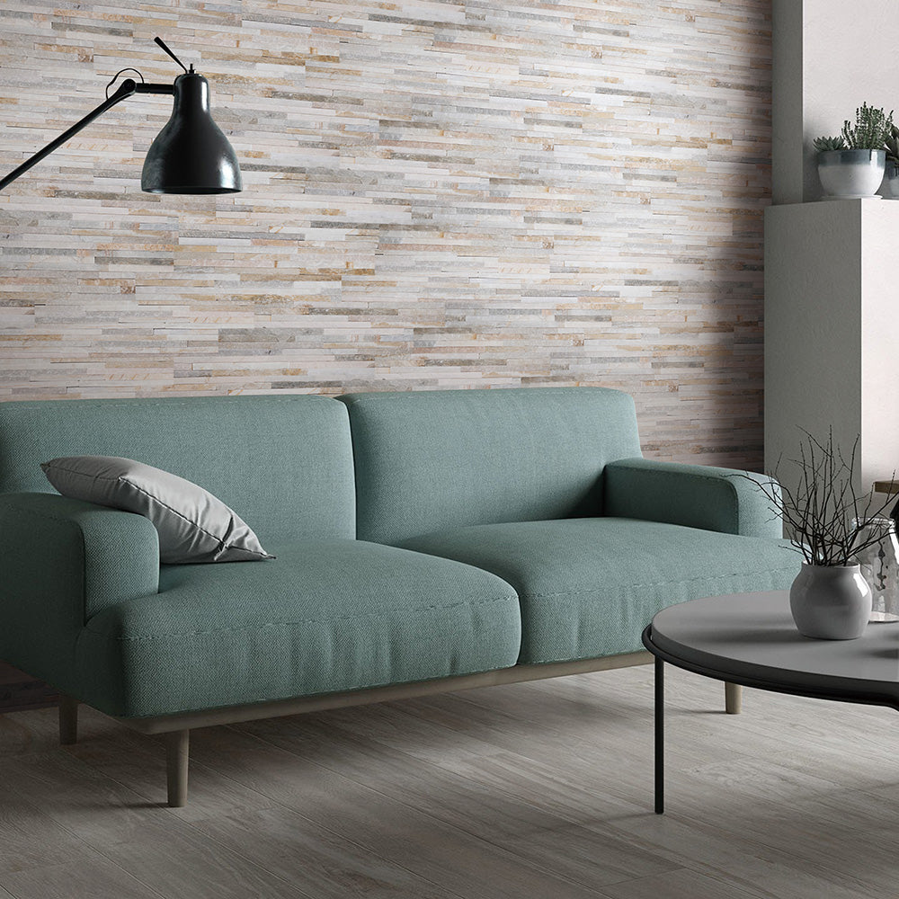 Contemporary Mini Ledgestones collection showcasing textured stone veneers in compact formats, perfect for adding depth and modern edge to vertical surfaces.