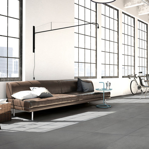 The Urban Living collection embodies the raw, industrial appeal of concrete-look tiles, making it a perfect fit for contemporary, rustic, and transitional spaces. Its sleek and modern finish adds depth and character to any room.