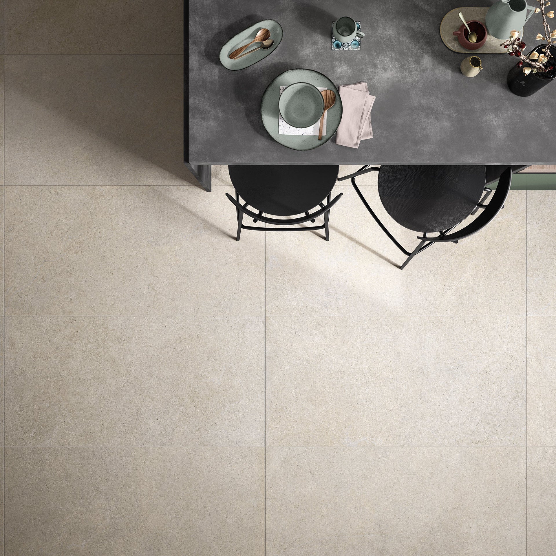 Large format tile collection offering expansive surfaces with minimal grout lines, ideal for creating seamless, modern aesthetics with a bold visual impact.