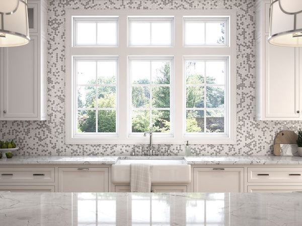 Elevate your space with the refined beauty of D-Lux Pearl marble decorative tile.  Designed to complement contemporary, eclectic, and transitional styles, this tile exudes elegance with its sophisticated marble look