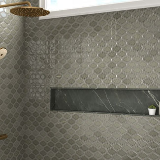 Introducing the Foundations decorative tile – a stunning blend of contemporary elegance, Mid-Century Modern charm, and Art Deco sophistication