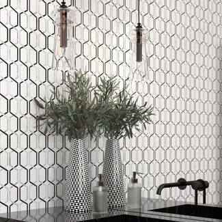 Exude effortless sophistication with Panache, stunning marble decorative tile crafted for those who appreciate timeless elegance