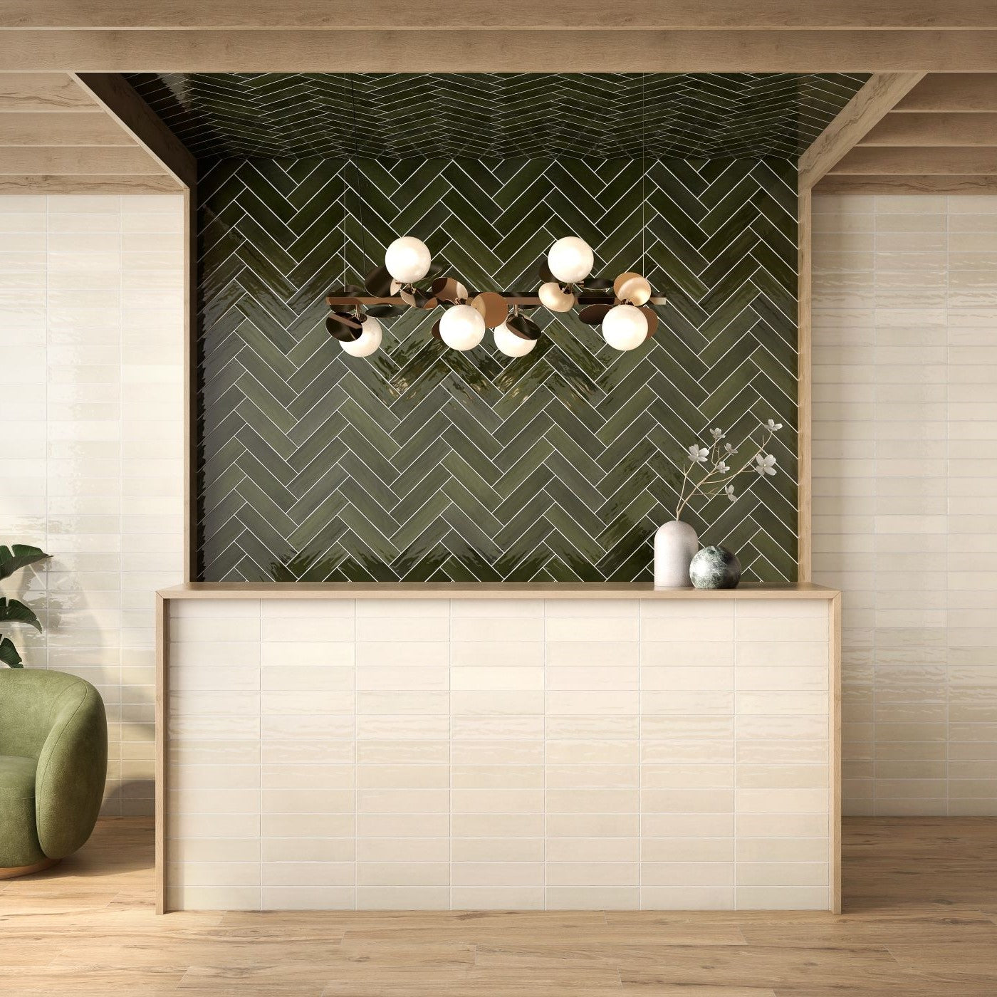 Add a touch of artistic flair to your space with Bar Tile, a subway-style decorative tile that blends contemporary elegance with bohemian charm.  Perfect for transitional interiors, this tile offers a dynamic mix of modern simplicity and eclectic appeal