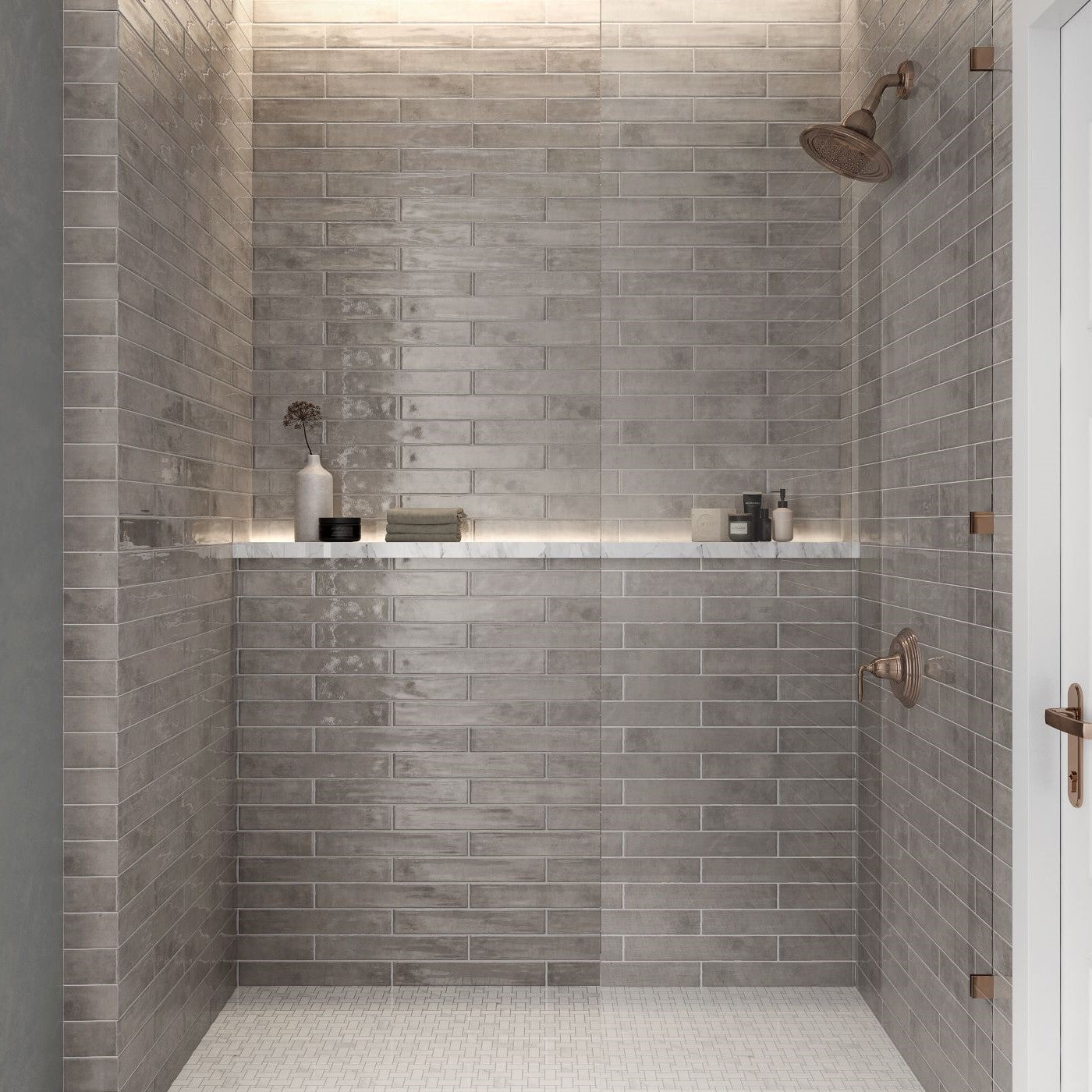 Capture the charm of handcrafted beauty with Zellige decorative subway tile.  Featuring a rich, glossy finish and unique variations, this tile is a perfect fit for contemporary, Mediterranean, bohemian, and eclectic spaces