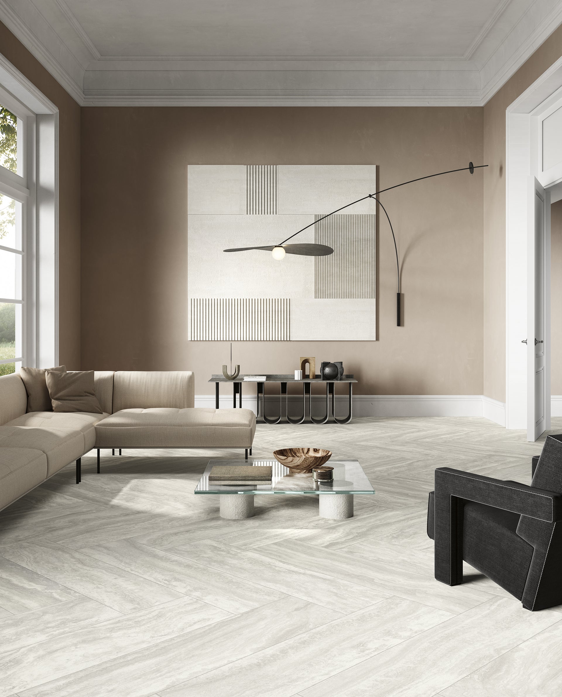 Transform your space with the natural beauty of Navo stone tile.  Perfectly suited for traditional, coastal, transitional, and Scandinavian styles, this tile brings a refined yet organic appeal to any interior