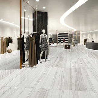 Bring timeless elegance to your space with the Demira marble-look tile.  Perfect for modern and transitional interiors, this tile showcases the natural beauty of marble with a refined touch