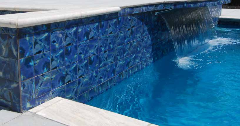 Sora Collection from Fujiwa showcases high-quality decorative pool tiles designed to enhance contemporary, eclectic, and bohemian aesthetics