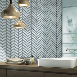 The Modern Glass tile collection features a sleek fusion of glass and decorative design, ideal for modern, industrial, and Art Deco interiors.  This collection adds a sophisticated and contemporary touch to any space