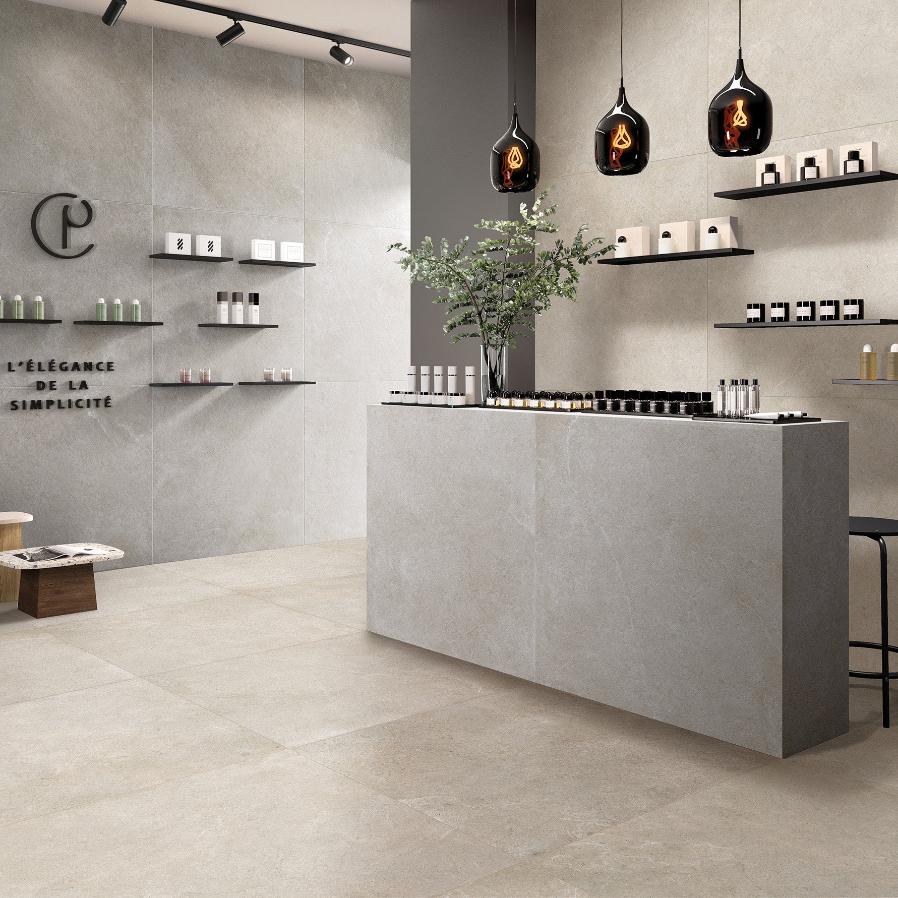 The Epika tile collection showcases a sophisticated concrete look, seamlessly blending modern, contemporary, coastal, and transitional styles.  This collection enhances interiors with a sleek yet versatile design