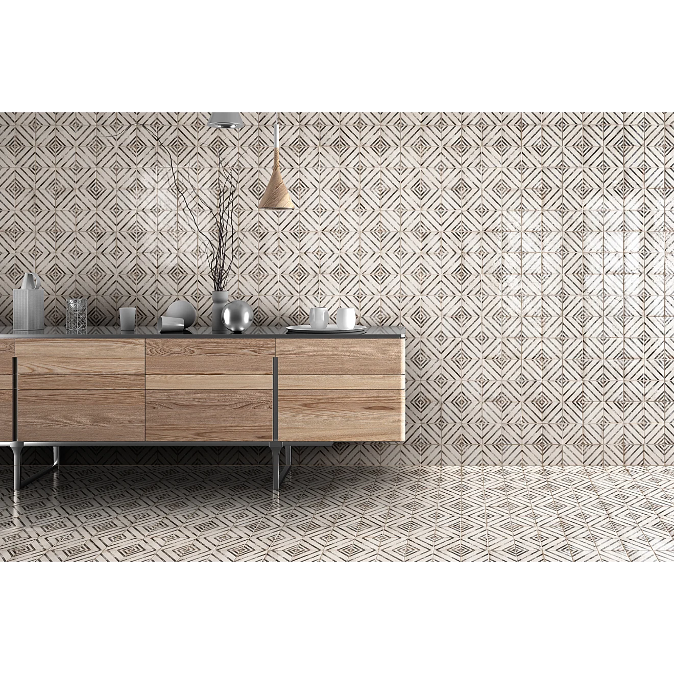 The Vivace decorative tile collection embraces contemporary, rustic, Mediterranean, encaustic, eclectic, and bohemian styles, adding artistic charm to any space.