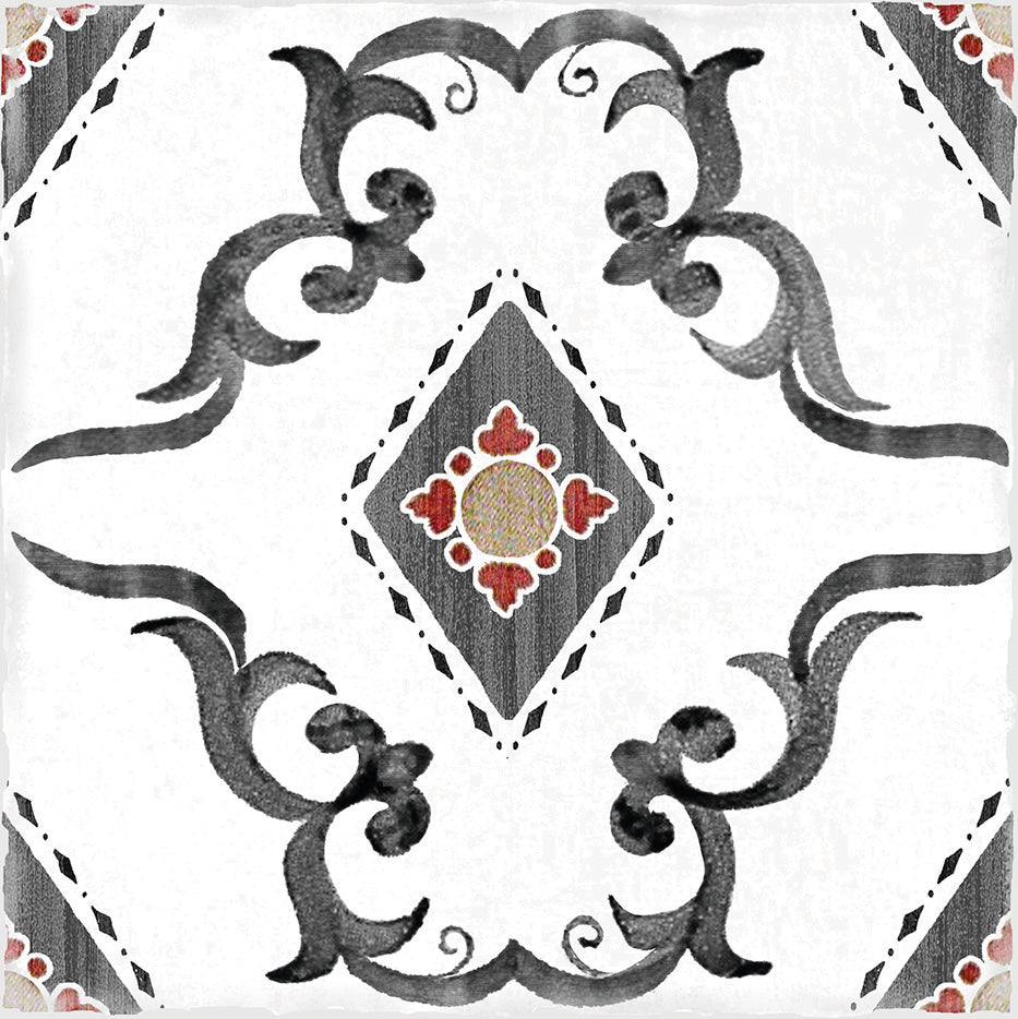 Andratx Dragonera Porcelain Decorative Field Tile 6X6 Charcoal Glossy

