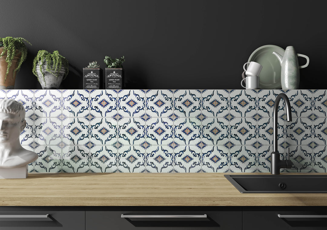 Andratx Dragonera Porcelain Decorative Field Tile 6X6 Navy Glossy