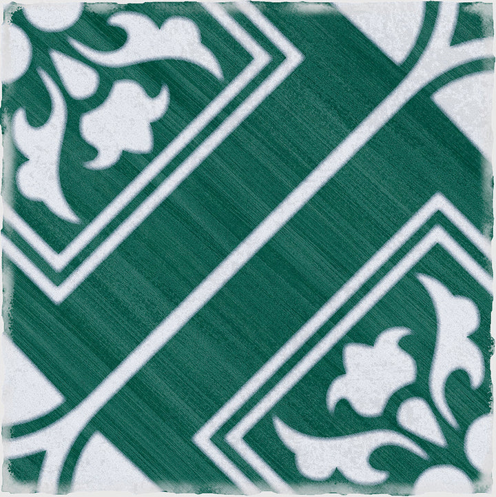 Andratx Telmo Porcelain Decorative Field Tile 6X6 Green Glossy