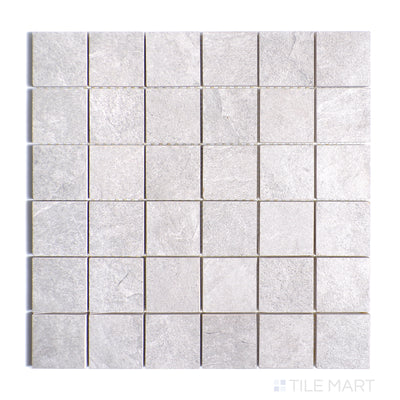 Ash 2X2 Square Porcelain Mosaic 12X12 Silver Matte