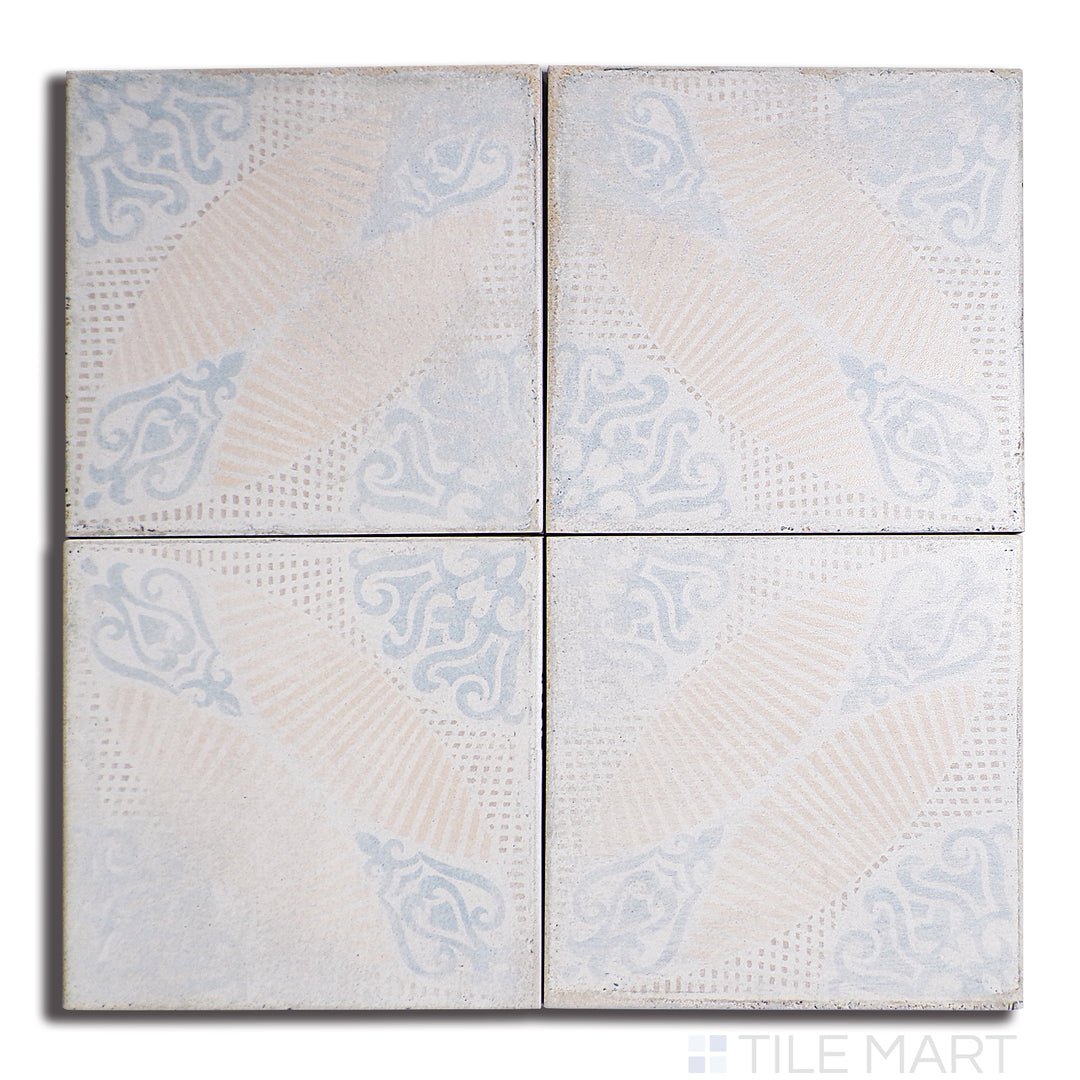 Top-down view of Barcelona Décor Guell 6X6 Matte Porcelain, showcasing intricate patterns with a soft matte texture.