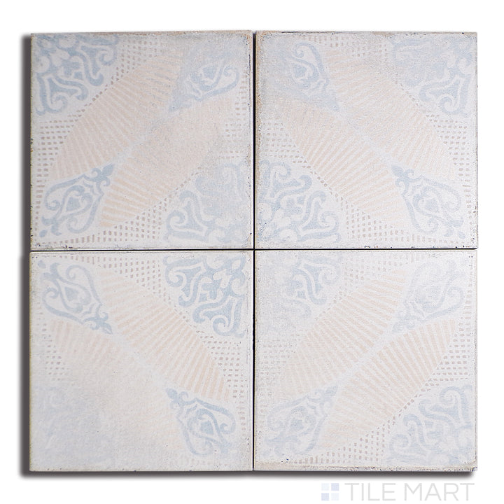 Top-down view of Barcelona Décor Guell 6X6 Matte Porcelain, showcasing intricate patterns with a soft matte texture.