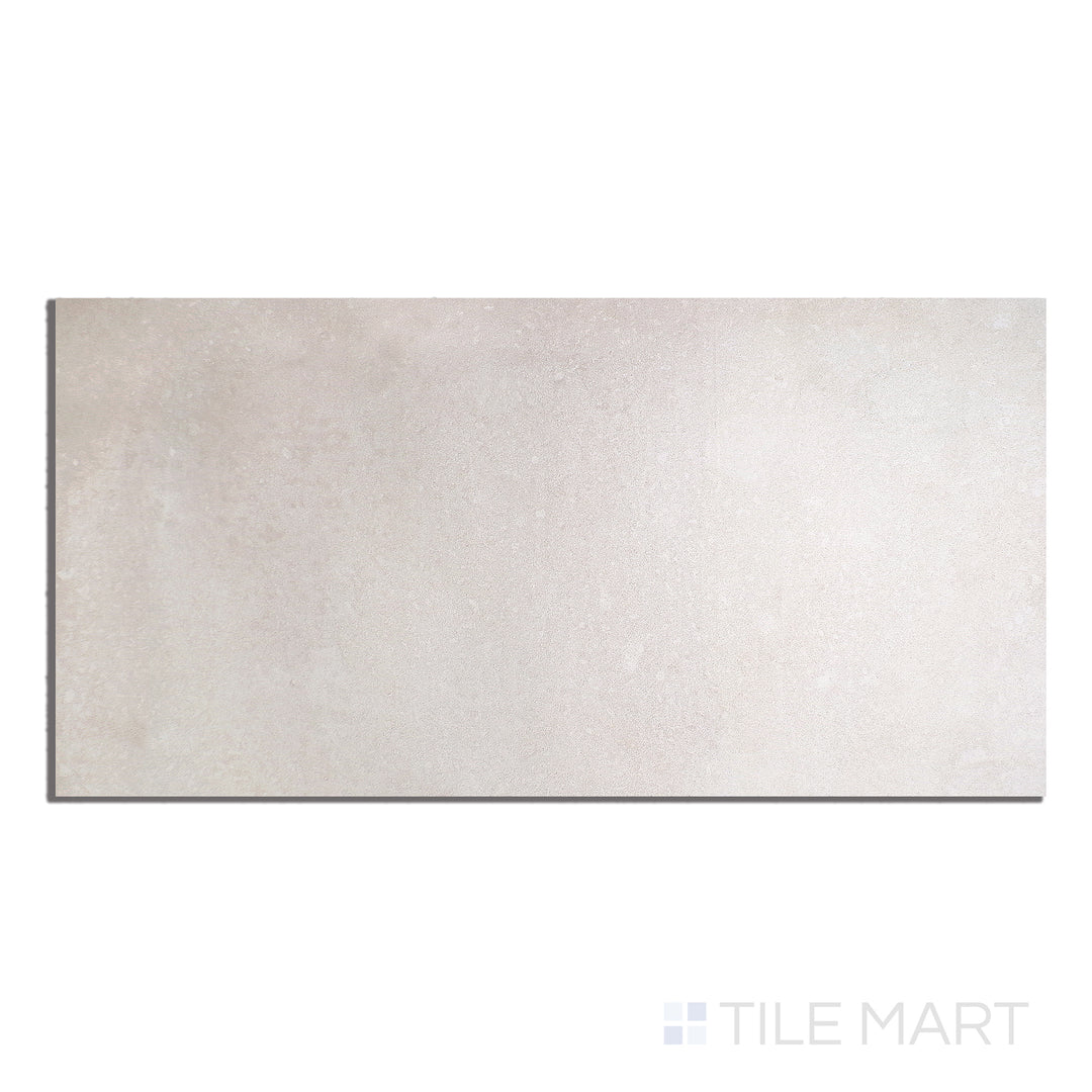 Overhead image of Brooklyn Cemento White 24X48 Honed Porcelain, displaying a crisp white cement aesthetic with honed detailing for a contemporary touch.
