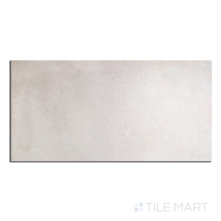 Overhead image of Brooklyn Cemento White 24X48 Honed Porcelain, displaying a crisp white cement aesthetic with honed detailing for a contemporary touch.
