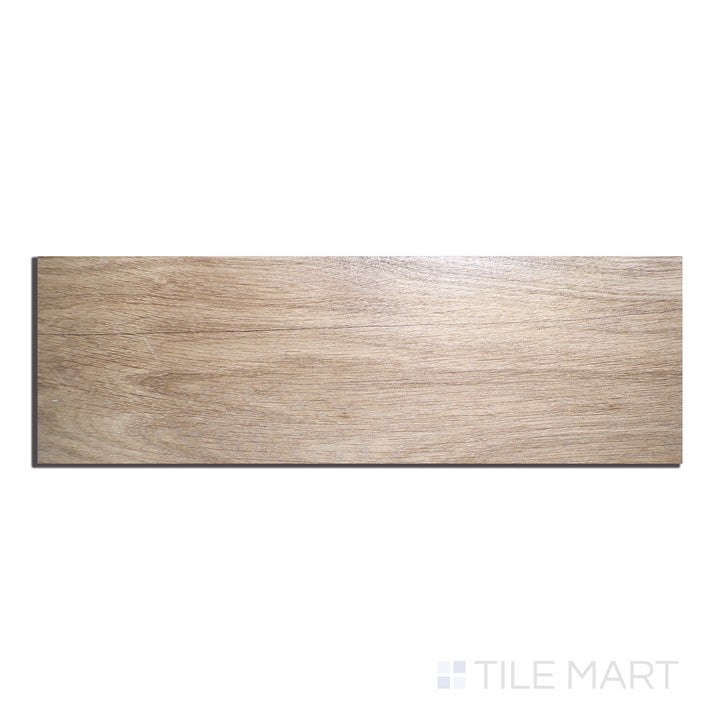 Flat lay of Century Wood Look Honey 9.84X59.1 Matte Porcelain, highlighting golden honey tones and wood grain details for a warm, inviting ambiance.