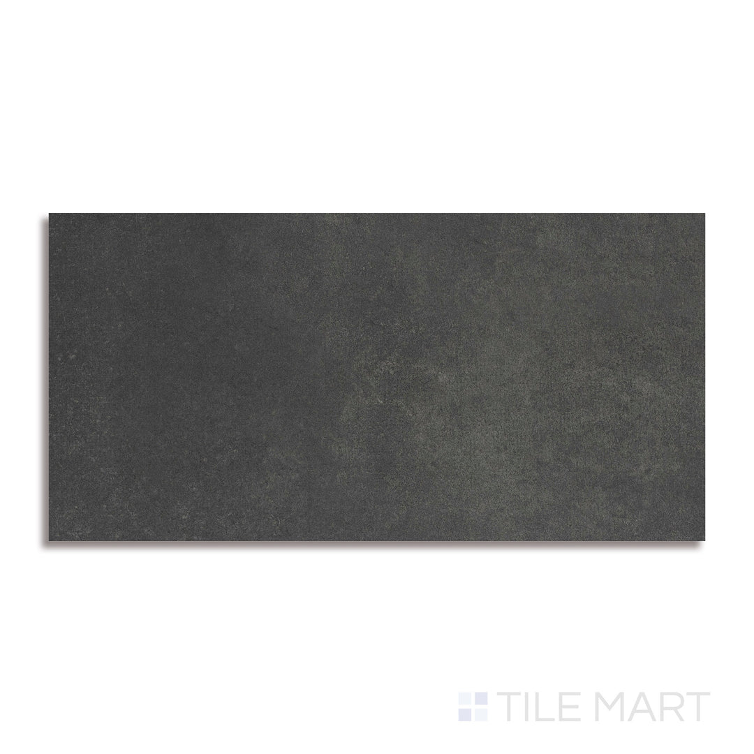 Top-view of Concrete Anthracite 12X24 Matte Porcelain, presenting a deep charcoal grey tone with a smooth matte finish for a bold statement.