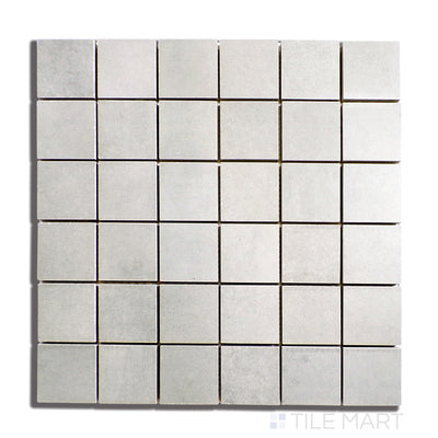 Concrete 2X2 Square Porcelain Mosaic 12X12 Beige Matte