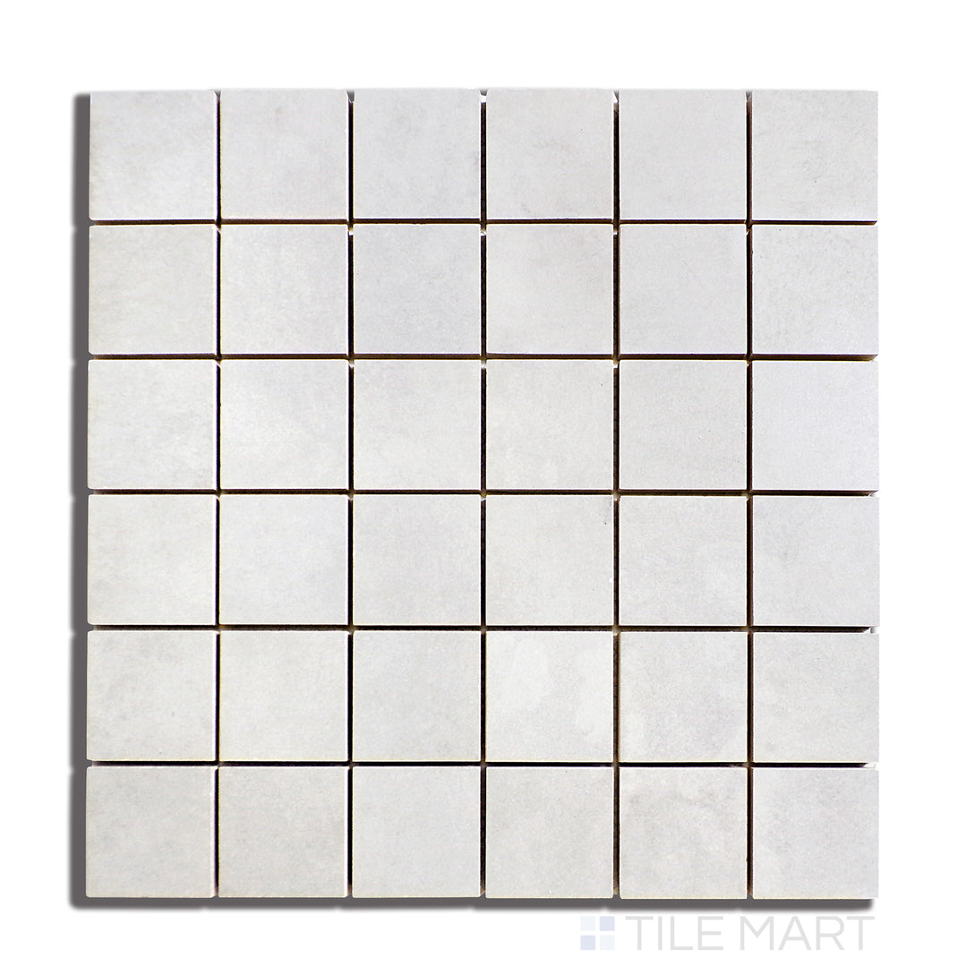 Concrete 2X2 Square Porcelain Mosaic 12X12 Gray Matte