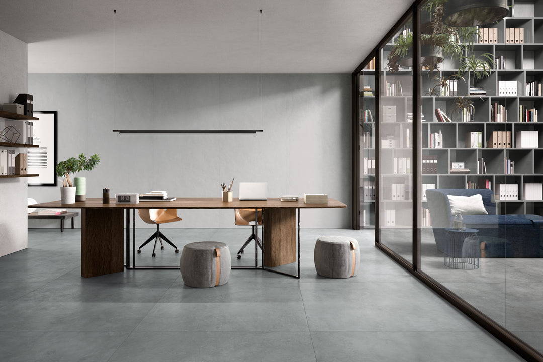 A refined ambiance highlighted by Creos Dorian matte porcelain, offering a perfect blend of modern aesthetics and timeless character.