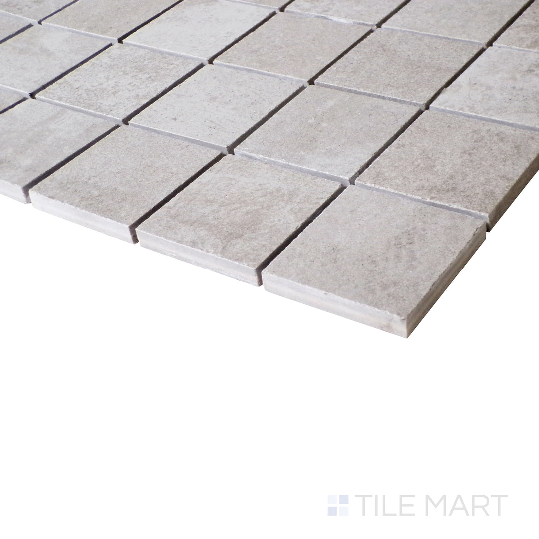 A side-view perspective highlights the mosaic arrangement, with the soft aqua hues creating a serene and balanced appearance.