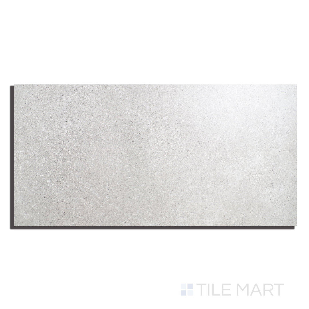 Top-down view of Epika Pearl 12X24 Matte Porcelain, a light pearl-colored matte tile with subtle texture, offering timeless elegance.
