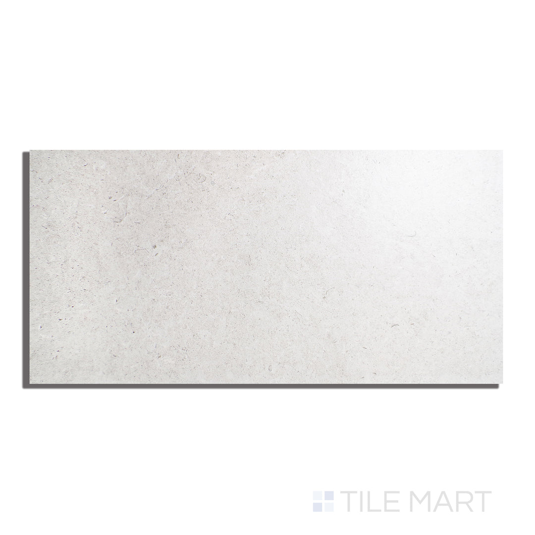 Bird’s-eye perspective of Epika Shell 12X24 Matte Porcelain, a rectangular tile with warm neutral tones and a matte surface for a natural stone-like appeal.