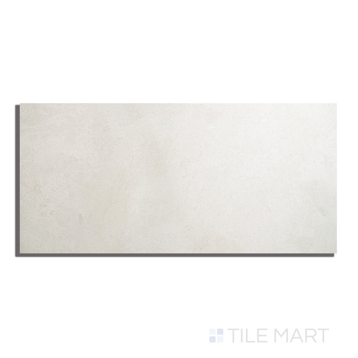 Flat-lay image of Epika Ivory 12X24 Matte Porcelain, a soft ivory porcelain tile in a matte finish, perfect for minimalist and modern interiors.