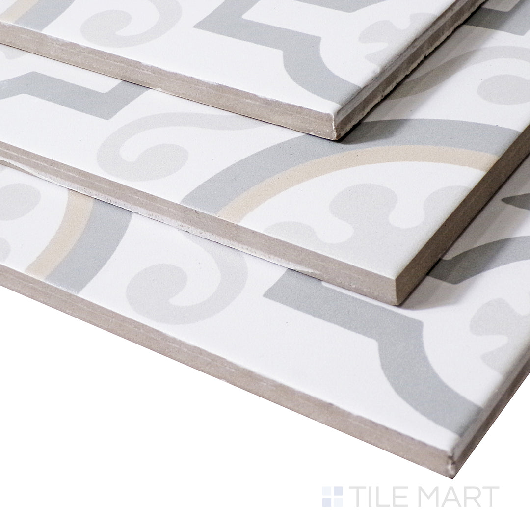 A subtle textured effect is captured from a side view, emphasizing the artistic pattern and chic matte finish of Kali Chic.