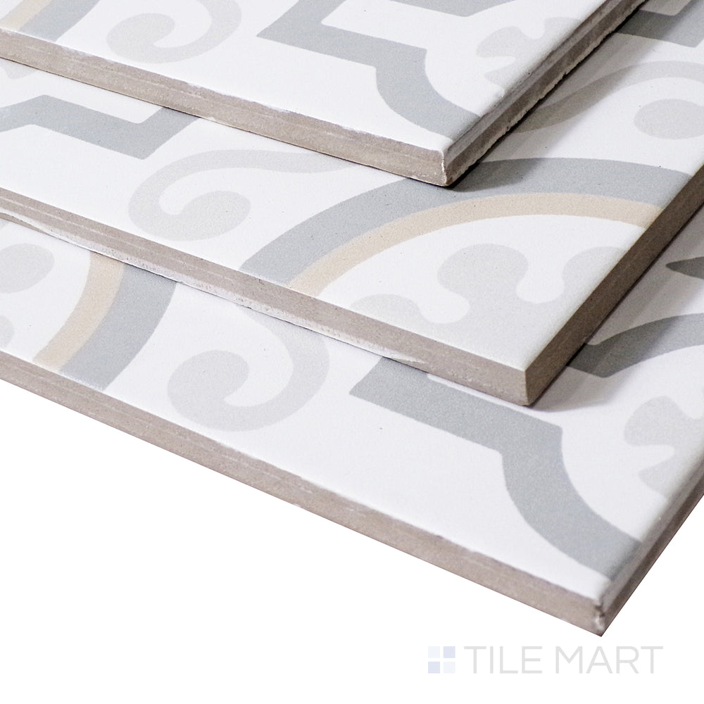 A subtle textured effect is captured from a side view, emphasizing the artistic pattern and chic matte finish of Kali Chic.