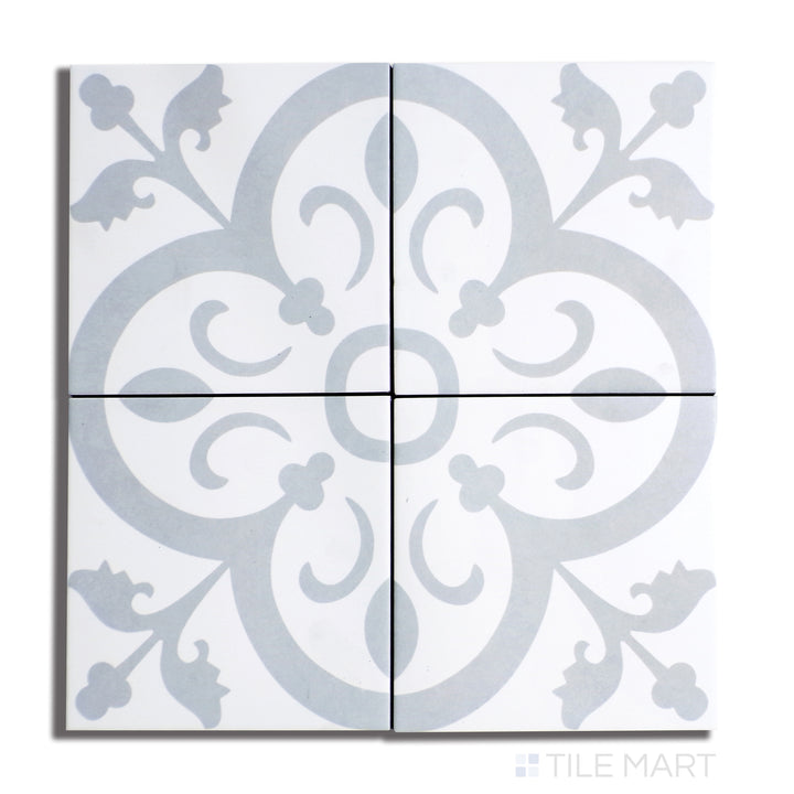 Aerial shot of Frame 15 Perla Chic 6X6 Matte Porcelain, presenting a delicate pearl-like surface with a contemporary matte glaze.