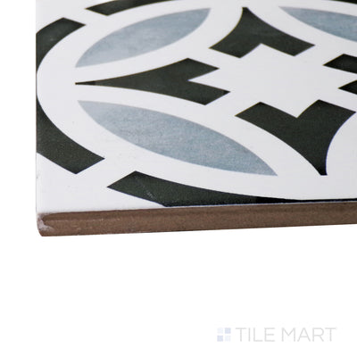 Frame 15 Porcelain Decorative Field Tile 6X6 Star B&W Matte