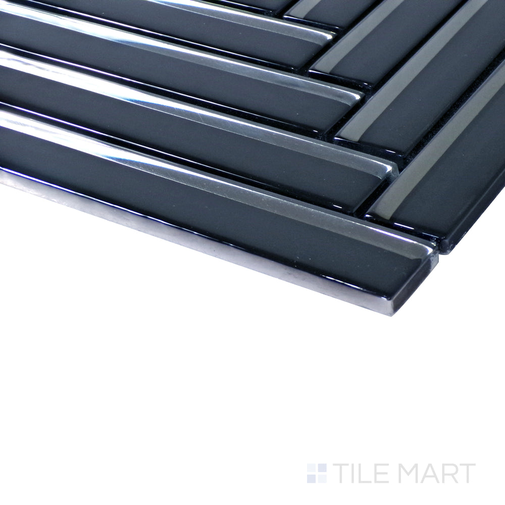 A soft reflection highlights the sleek white brick pattern, viewed from an angled perspective to showcase its glossy finish.