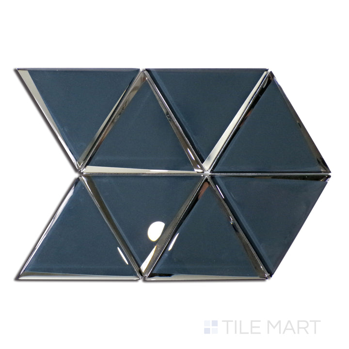 Glass Modern 6" Triangle Glass Mosaic 12X11 Blue Glossy